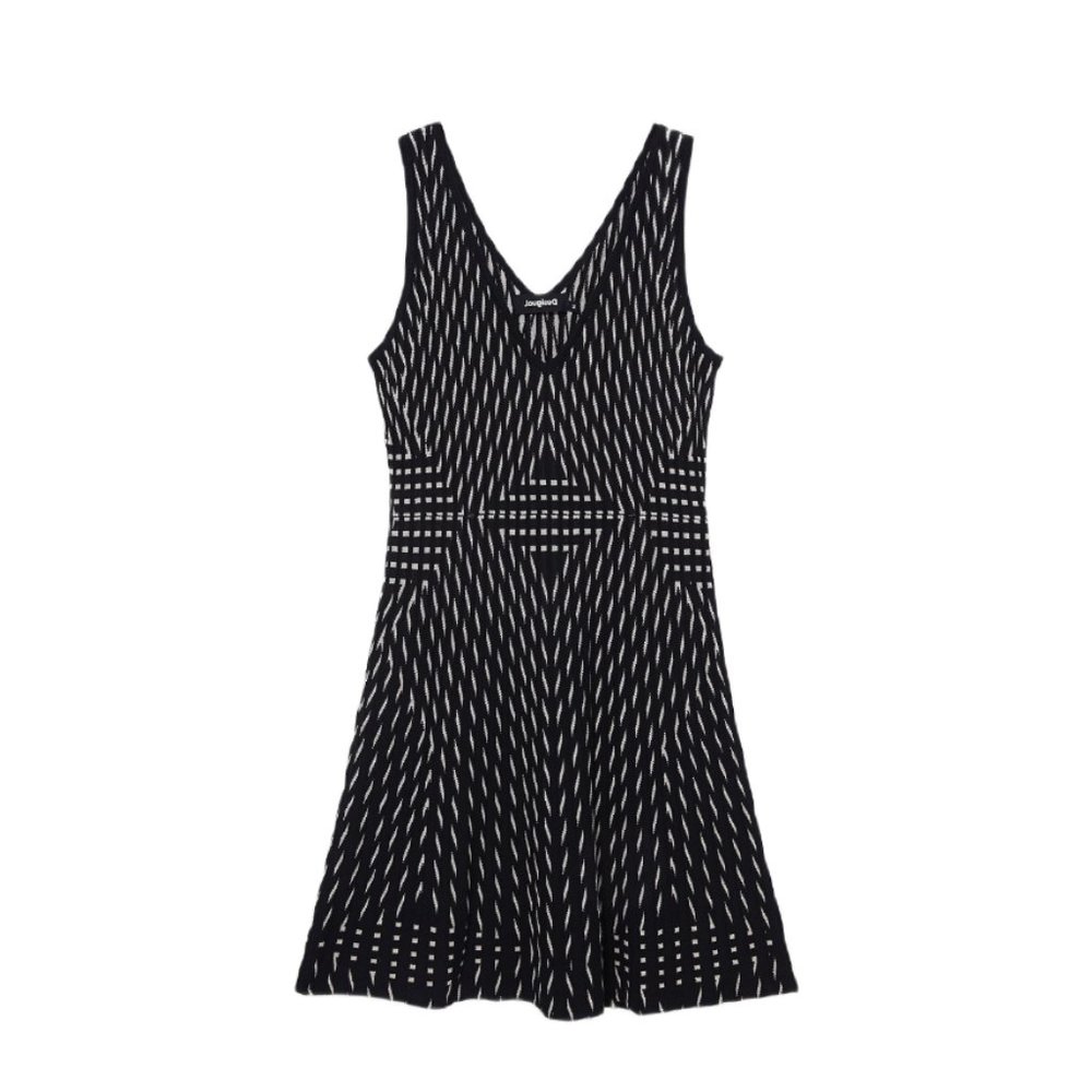 Desigual Viscose V-Neck Sleeveless Printed Dress